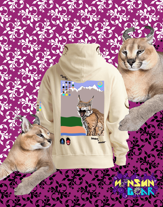 Back view of Bobcat Mountain Heavyweight Hoodie streetwear by MoonSun Gear™