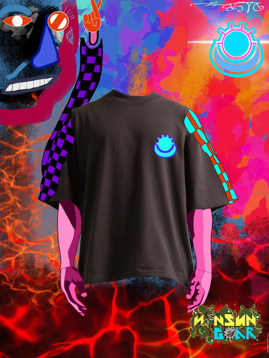 Front view of MoonSun Gear™ OVERSIZED "WøøūSnū" streetwear T-shirt.