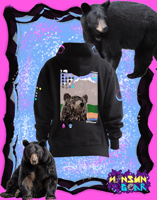 Back view of Victor Mountain Heavyweight Hoodie streetwear by MoonSun Gear™